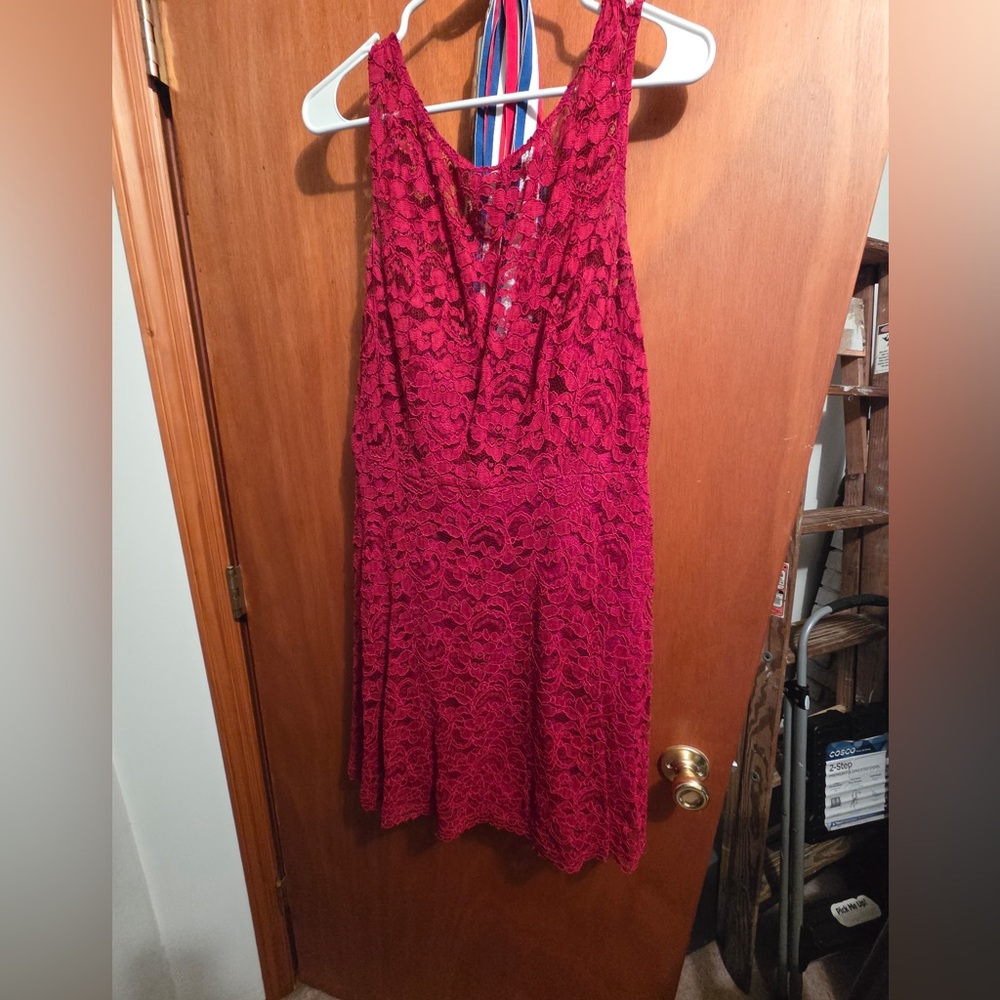 Elegant Red Lace Dress